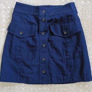 Banana Republic Button Front Cargo Skirt Navy